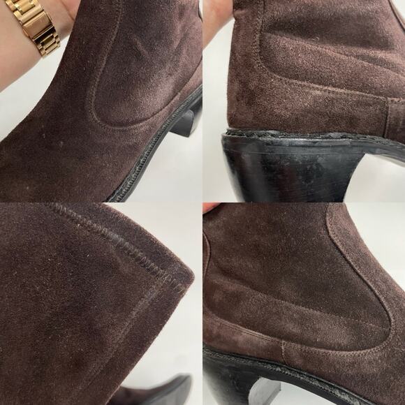 Stuart Weitzman Brown Suede Tall Knee High Heeled Boots Chocolate US 7.5 - Picture 9 of 11
